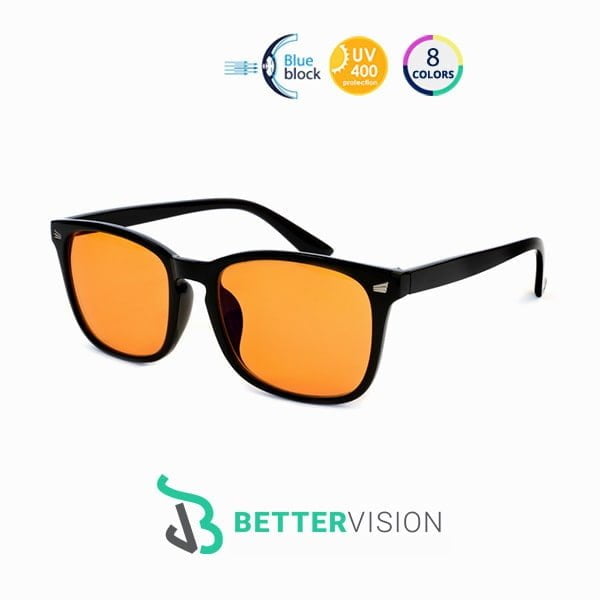 Blue Light Blocking Gaming Glasses - Retro with amber lenses