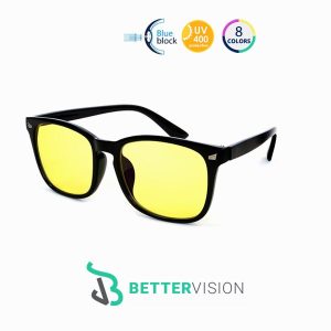 Blue Light Blocking Gaming Glasses - Retro with yellow lenses