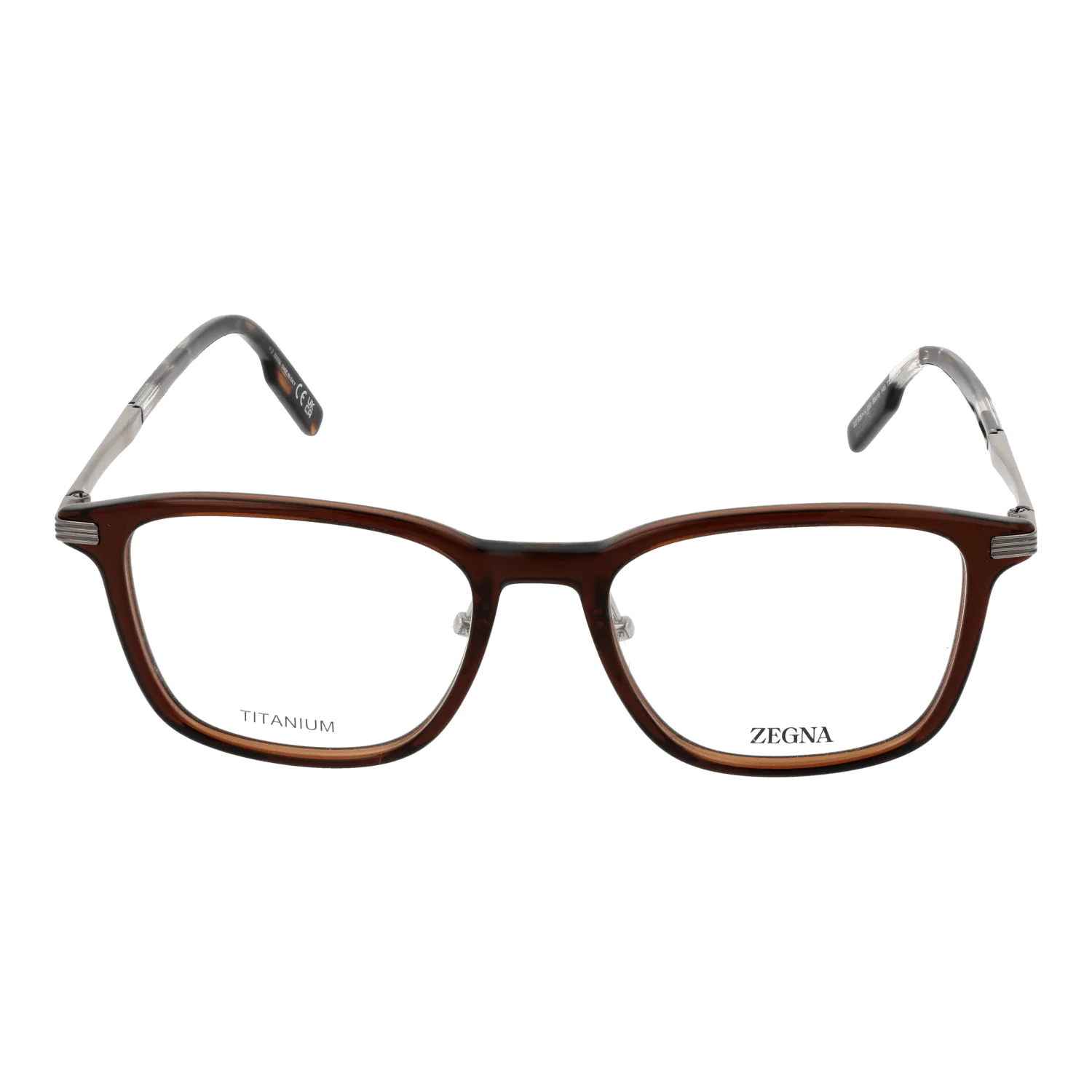 Men Brown Ermenegildo Zegna Optical Frame EZ5251-H 050 53 Titan