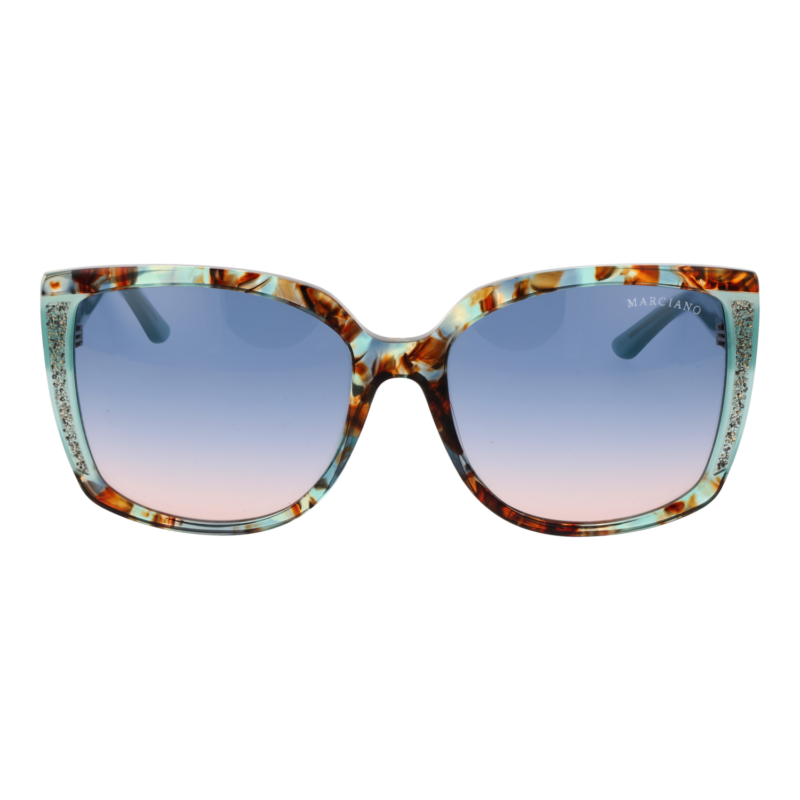 Marciano by Guess GM00013 5989W front view with Blue lenses