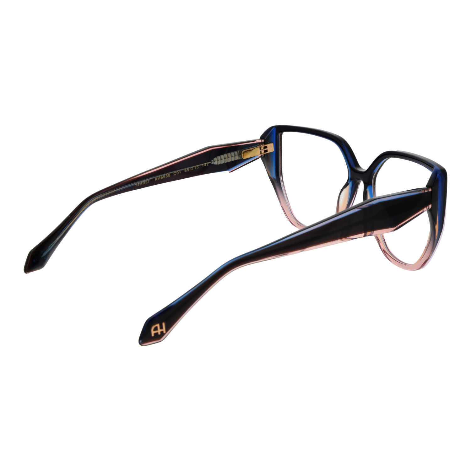 Ana Hickmann AH6558 55C01 rear view showing hinges