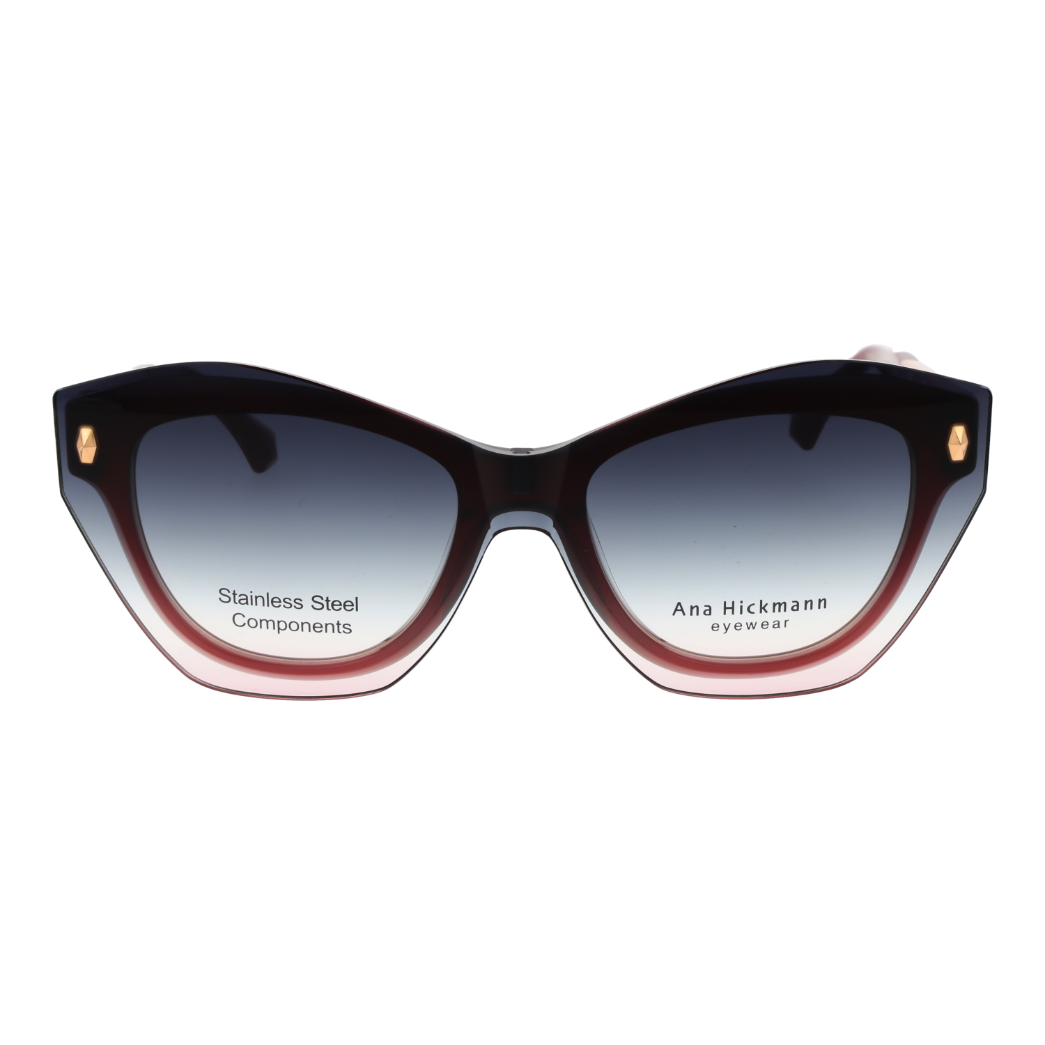 Ana Hickmann AH6581G 52H02 & AH6581G 52H02G front view with Demo glasses lenses
