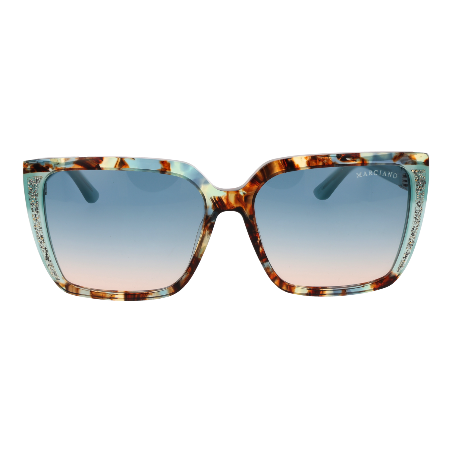 Marciano by Guess GM00012 5889W front view with Blue lenses