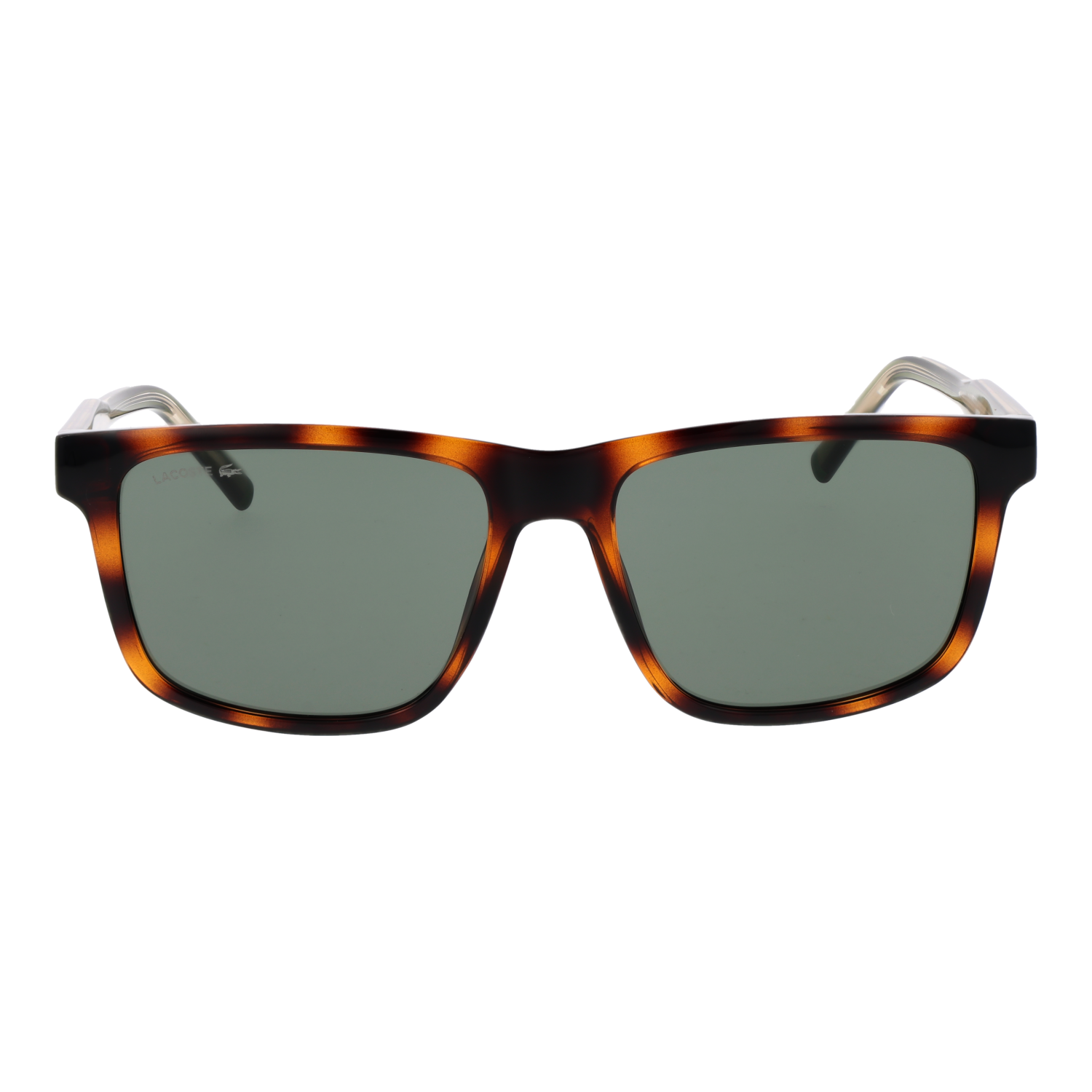 Lacoste L6025S 56214 front view with Green lenses