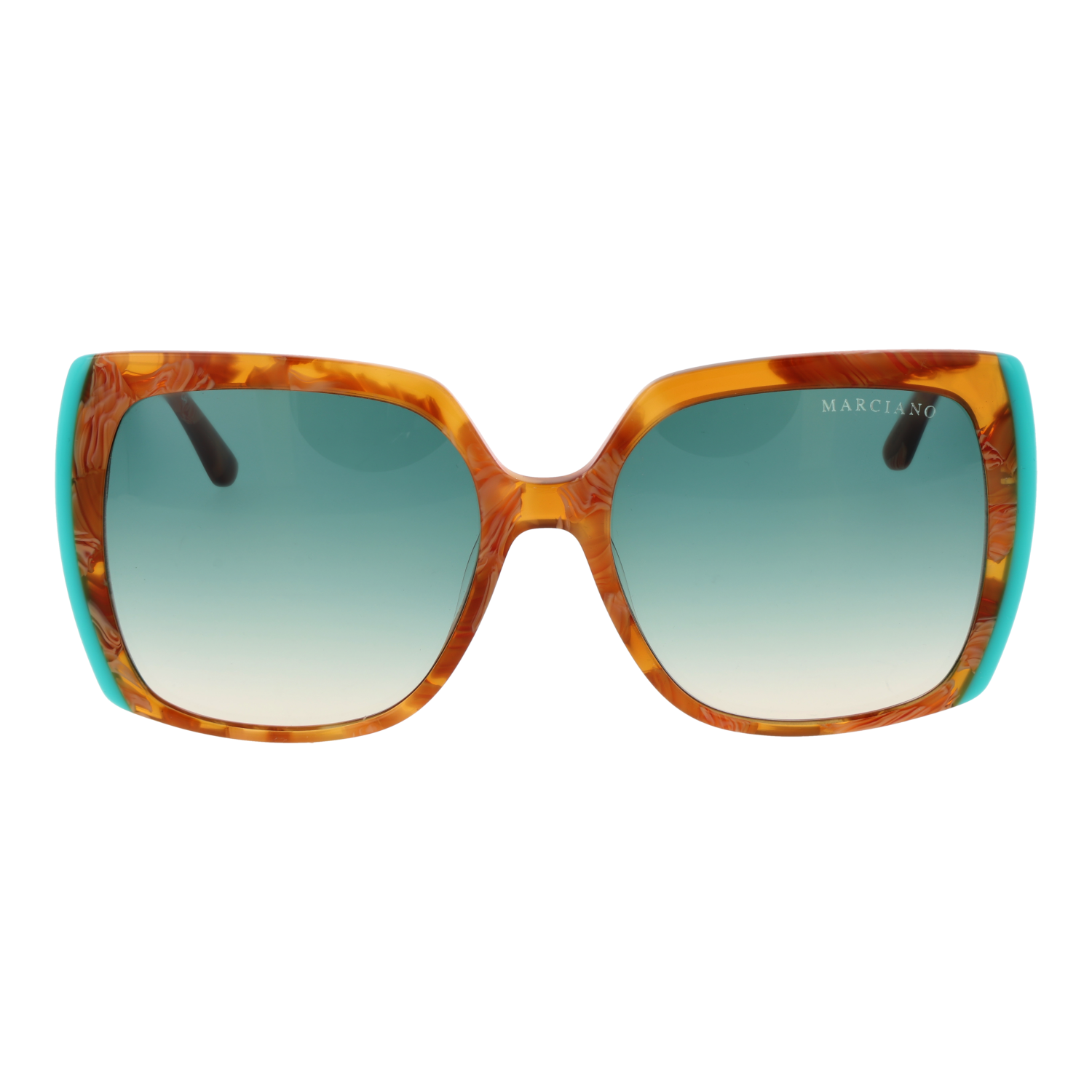 Marciano by Guess GM00005 5756P front view with Green lenses