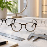 Measuring the width of an eyeglass frame with a ruler